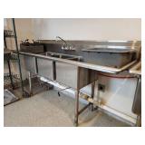 Commercial Stainless Steel 3-Compartment Sink with Utensil Station