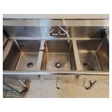 Commercial Stainless Steel 3-Compartment Sink with Utensil Station