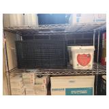 Storage Shelf Unit W/ Restaurant Supplies Including Disposable Containers, Latex Gloves, and More!