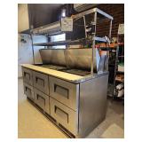 Commercial Stainless Steel Prep Station w/ Heat Lamps