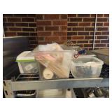 Contents of Shelf W/ Commercial Food Containers, Baking Sheets, and More!
