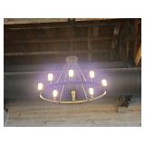 Modern Industrial 8-Light Round Chandelier