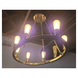Modern Industrial 8-Light Round Chandelier