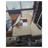 White 4-Tier Metro Shelf W/ Cleaning Supplies & Various Tools