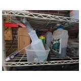 White 4-Tier Metro Shelf W/ Cleaning Supplies & Various Tools