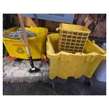 Commercial Mop Bucket And Dust Broom Lot