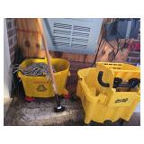 Commercial Mop Bucket And Dust Broom Lot