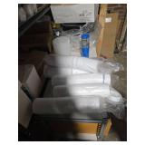 Metal Shelf W/ Stainless Steel Food Warmers, Bundles Of White Lids, and More!