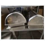 Metal Shelf W/ Stainless Steel Food Warmers, Bundles Of White Lids, and More!