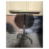 Metal Bar Height Table  W/ Wooden Top