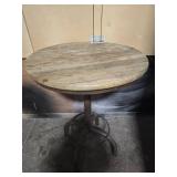 Metal Bar Height Table  W/ Wooden Top