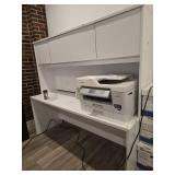 6ft Modern White Office Desk with Hutch