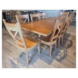 Farmhouse Style Dining Set with (8) X-Back Chairs