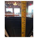 Wooden Square Table With (4) Black Metal Chairs