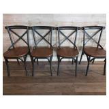 Wooden Dining Set with (6) Cross-Back Chairs