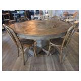 Round Table Dining Set with (4) Cane Chairs
