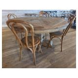 Round Table Dining Set with (4) Cane Chairs