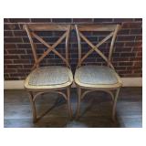 12ft Harvester Table With (12) Cross Back Chairs