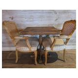 French Country Dining Set with (2) Cane Back Chairs