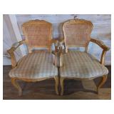 French Country Dining Set with (2) Cane Back Chairs