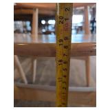 Round Whitewashed Table with (4) Cane Woven Back Chairs