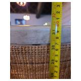 Round Whitewashed Table with (4) Cane Woven Back Chairs