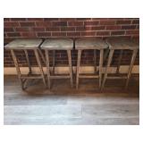 Rustic Rectangle Table with (4) Bar Stools
