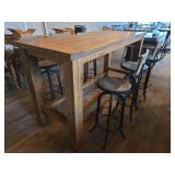 Industrial Bar Height Table with (6) Adjustable Stools