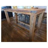 Industrial Bar Height Table with (6) Adjustable Stools