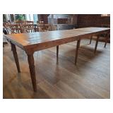 12ft Harvester Table With (12) Cross Back Chairs