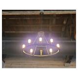 Modern Industrial 8-Light Round Chandelier