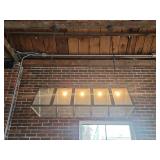 Modern Industrial Glass Panel Light Fixture