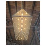 Modern Industrial Glass Panel Light Fixture