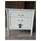 White Bramble 3-Drawer Chest with Gold Hardware