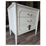 White Bramble 3-Drawer Chest with Gold Hardware
