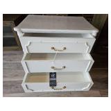 White Bramble 3-Drawer Chest with Gold Hardware