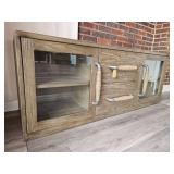 Industrial Display Shelf with Rope-Wrapped Handles