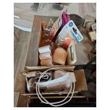 Cash Register with Light Bulbs and Office Supplies