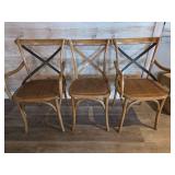 French Country X-Back Dining Chairs - Set of 3