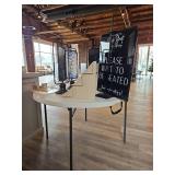 Restaurant Chalkboard Sign Stand Set and 4ft LIFETIME Table