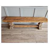 Rustic Wooden Trestle Console Table