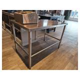 Commercial Stainless Steel Prep Table with Utensil Holder