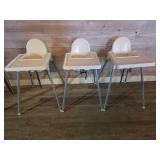Assorted Lot W/ (3) High Chairs, (1) Booster Seat, and (1) Bar Height Chair
