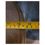 Chinois Round End Table with Lattice Design and Wooden Stool