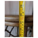 Chinois Round End Table with Lattice Design and Wooden Stool