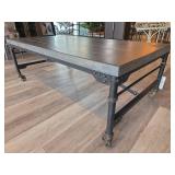 Wooden Coffee Table with Steel Frame