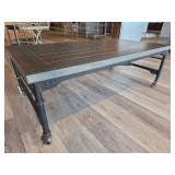 Wooden Coffee Table with Steel Frame