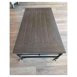 Wooden Coffee Table with Steel Frame