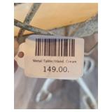 Decorative Metal Basket Stand and Glass Side Table