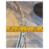 Decorative Metal Basket Stand and Glass Side Table